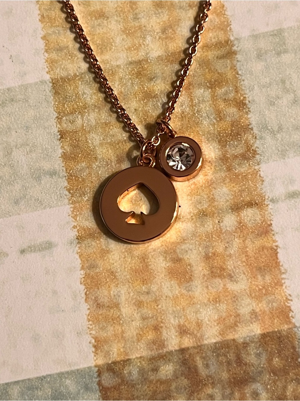 Kate Spade New York Spot the Spade Rose Gold pendant necklace Brand New